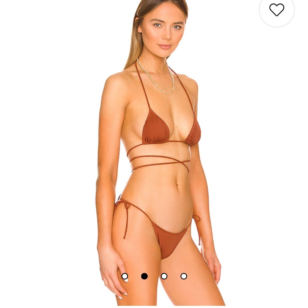 Tropic Of C Praia Long Tie Top XS and Praia Bottom S - Coffee Bean